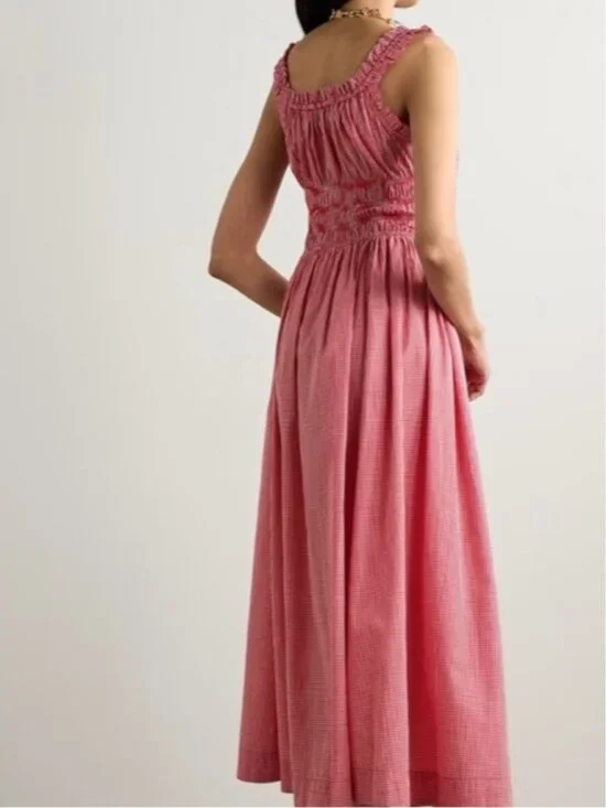 Doen Emmaretta Dress in Cerise Paris Gingham - Picture 2 of 6